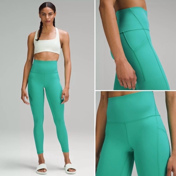 Lululemon Athletica Aqua High-Waisted Leggings - Picture 1 of 8